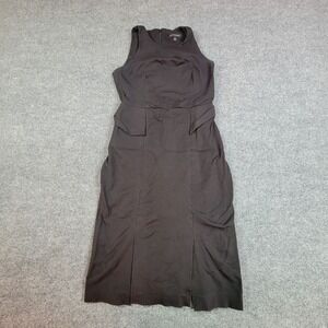 Banana Republic Dress Womens‎ 4 Black Peplum Sleeveless Midi Sheath Career